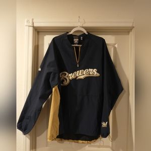 Majestic Authentic Milwaukee Brewers Cool Base 1/4 Zip Jacket -XL